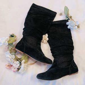 UGG✨Abilene Tall Slouchy Perforated Suede Boots